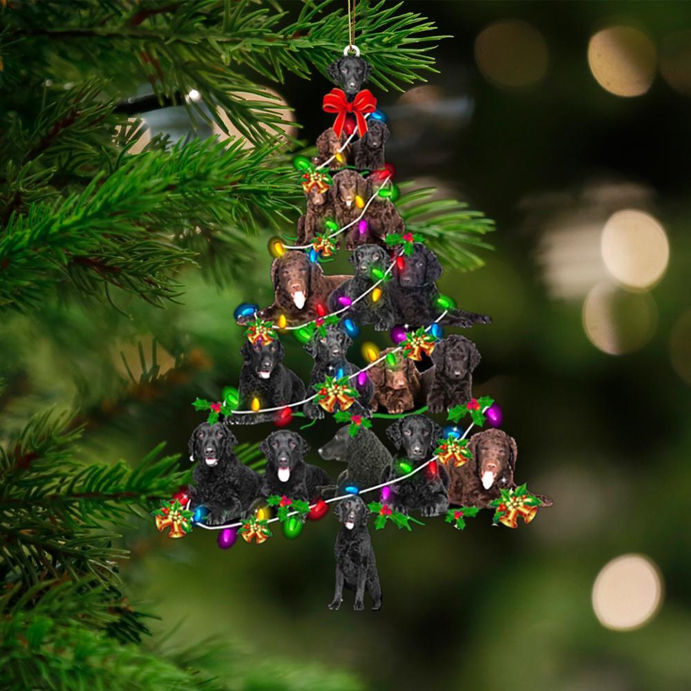 Curly Coated Retriever-Christmas Tree Lights-Two Sided Ornament - Best gifts your whole family