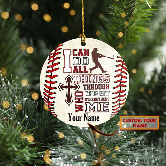 Custom Name Baseball Car Ornament - Best gifts your whole family