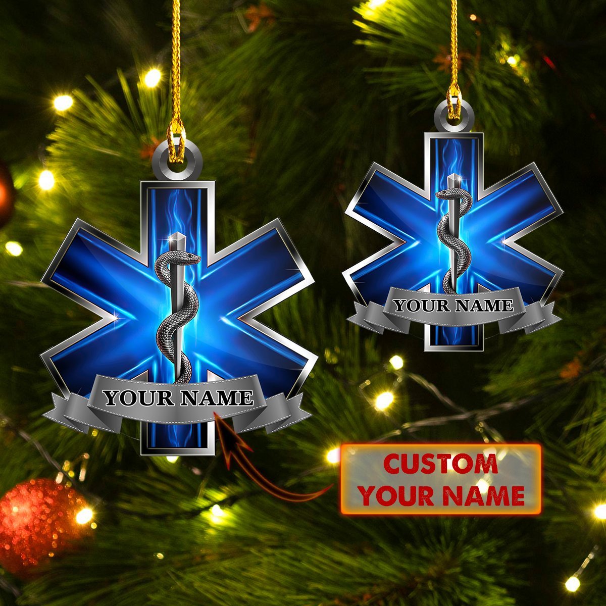 Custom Name Medical Icon Car Ornament - Best gifts your whole family