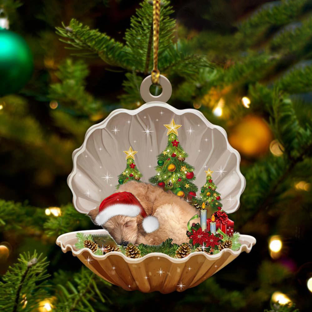 Cute Goldendoodle Sleeping in Pearl Dog Christmas Ornament Flat Acrylics - Best gifts your whole family