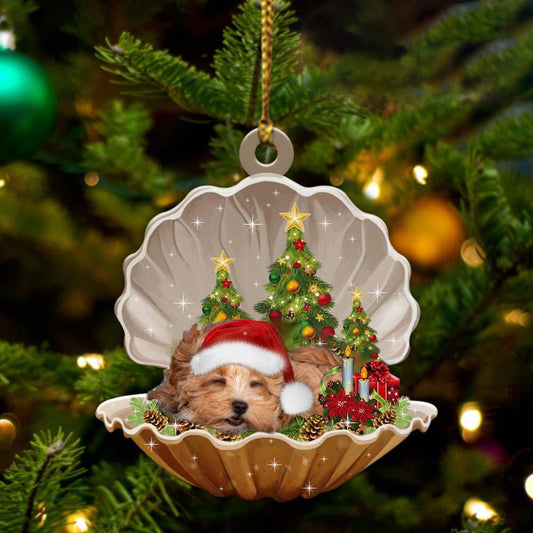 Cute Maltipoo Sleeping in Pearl Dog Christmas Ornament Flat Acrylic - Best gifts your whole family