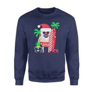 Funny 2020 Christmas Surfing Gift for Surfer Santa with Mask - Funny sweatshirt gifts christmas ugly sweater for men and women