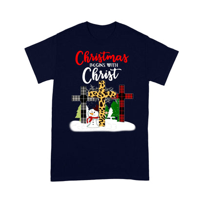 Weihnachten beginnt mit Christus Urlaub Jesus T-Shirt Geschenk für Weihnachten