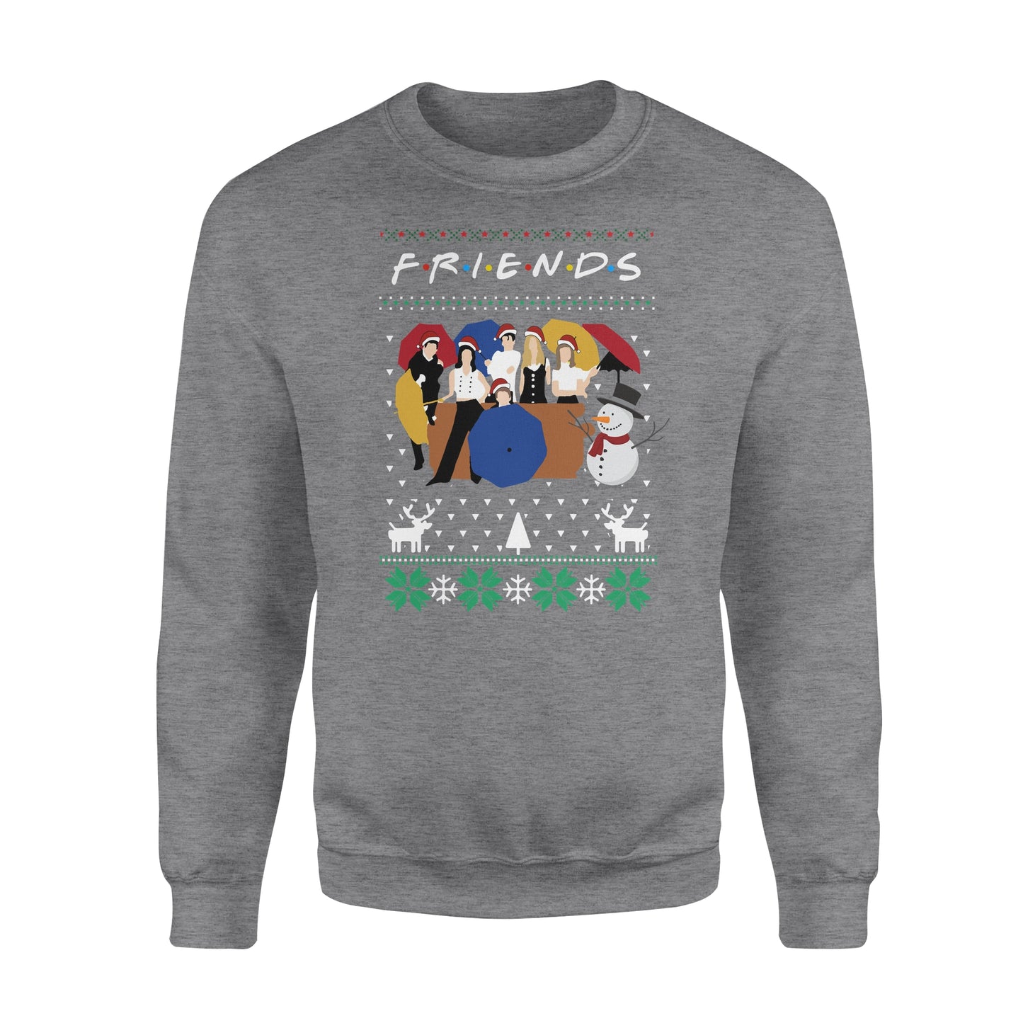 Friends And Snowman Christmas Ugly Sweatshirt - Lustiges Sweatshirt als Geschenk für Männer und Frauen 