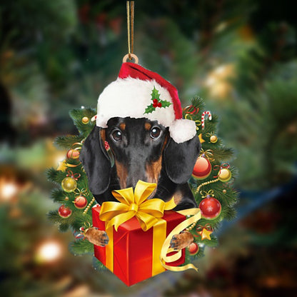 Dachshund 2-Dogs Give Gifts Hanging Ornament - Best gifts your whole family