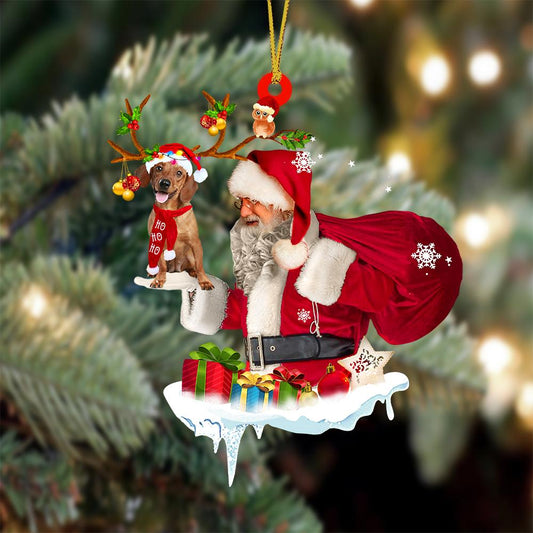 Dachshund And Santa Claus Christmas Ornament Godmerc - Best gifts your whole family
