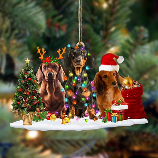 Dachshund-Christmas Dog Friends Hanging Ornament - Best gifts your whole family