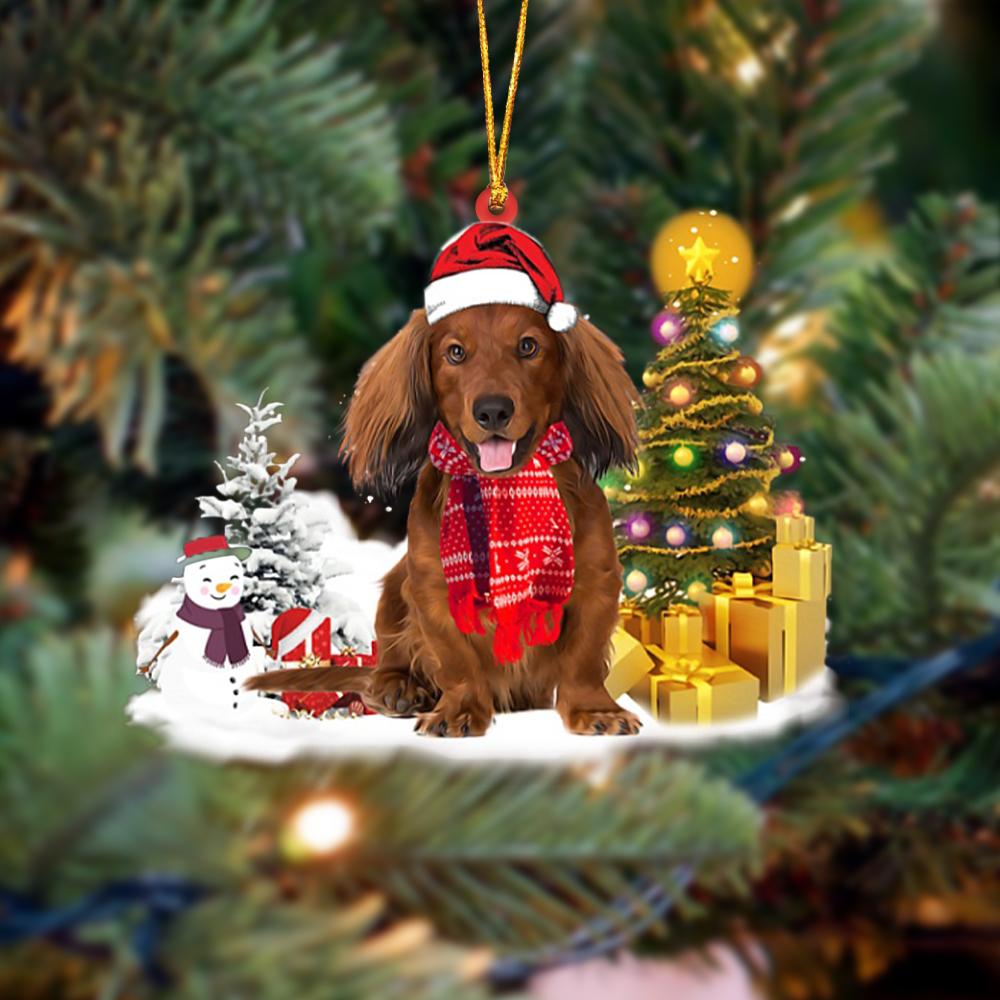 Dachshund Christmas Ornament Christmas Tree Hanging Acrylic Ornament Gift - Best gifts your whole family