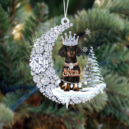 Dachshund Diamond Moon Merry Christmas Ornament Christmas Gifts - Best gifts your whole family