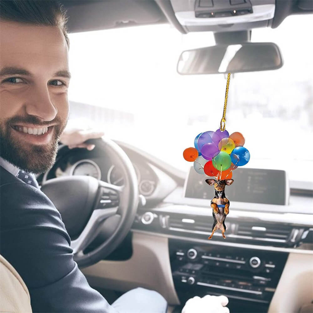 Dachshund Dog Fly With Bubbles Car Hanging Ornament Dog Ornament Godmerc - Best gifts your whole family