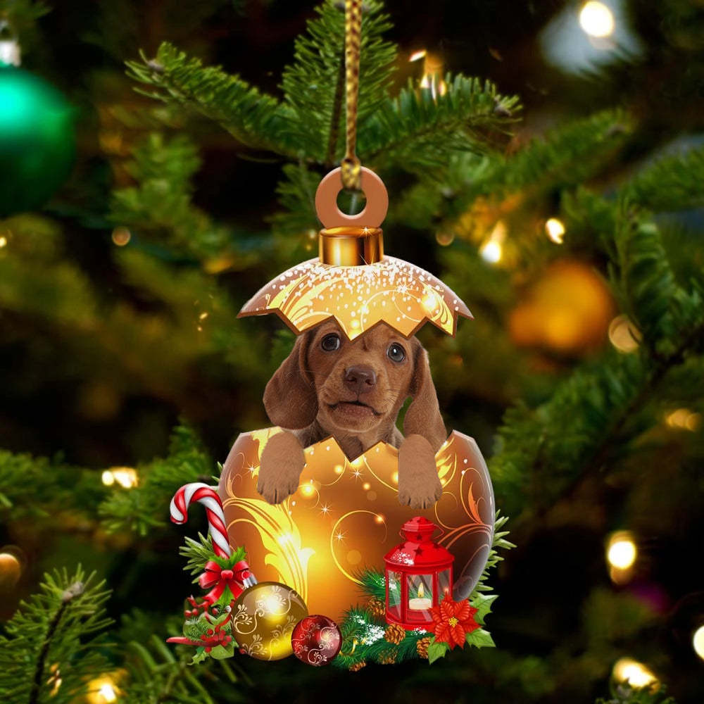 Dachshund In Golden Egg Christmas Ornament - Best gifts your whole family