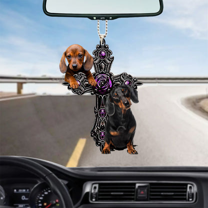 Dachshund Pray For God Car Hanging Ornament Dog Pray For God Ornament Godmerc - Best gifts your whole family