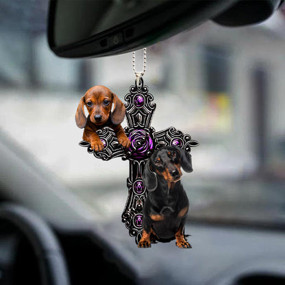 Dachshund Pray For God Car Hanging Ornament Dog Pray For God Ornament Godmerc - Best gifts your whole family
