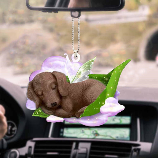 Dachshund-Sleep On Fallen Leaves-Two Sided Ornament - Best gifts your whole family