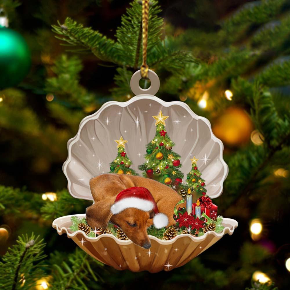 Dachshund-Sleeping Pearl In Christmas Two Sided Ornament - Best gifts your whole family