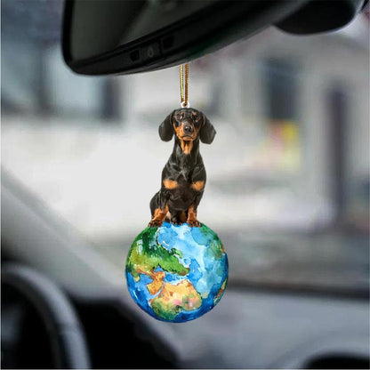 Dachshund3-Around My Dog-Two Sided Ornament - Best gifts your whole family