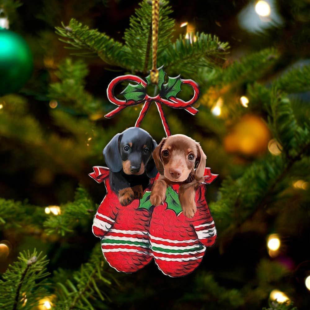 Dachshunds Inside Your Gloves Christmas Holiday-Two Sided Ornament Christmas 2022 Ornament Gift - Best gifts your whole family