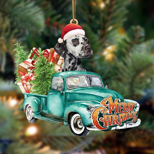 Dalmatian 2-Green Truck Hanging Ornament - Best gifts your whole family