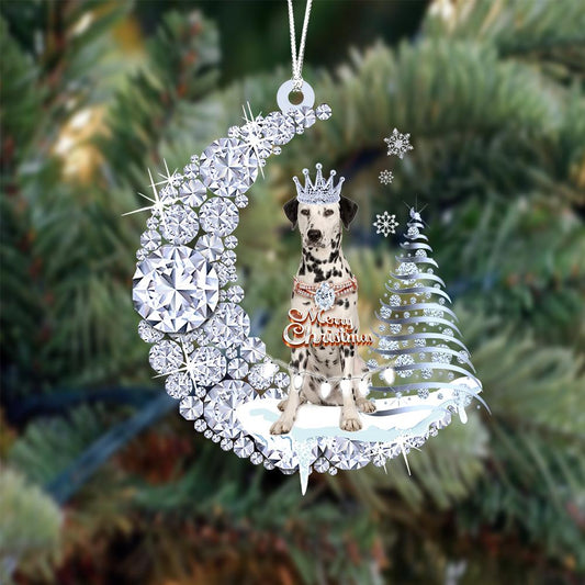 Dalmatian Diamond Moon Merry Christmas Ornament Dog Ornament - Best gifts your whole family