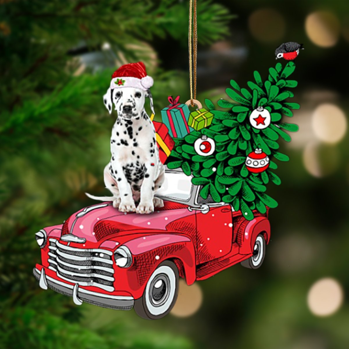 Dalmatian-Pine Truck Hanging Ornament - Best gifts your whole family