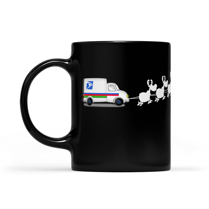 Funny Christmas Gift - Mailman Postal Worker Mail Carrier  Black Mug Gift For Christmas