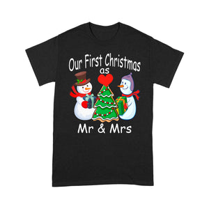 Our First Christmas As Mr and Mrs Funny And Sweet Christmas  Tee Shirt Gift For Christmas