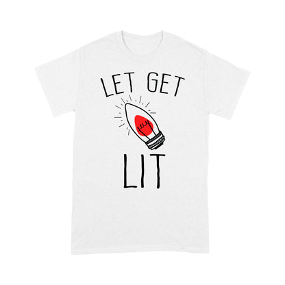 Funny Christmas Outfit - Let's Get Lit  Tee Shirt Gift For Christmas