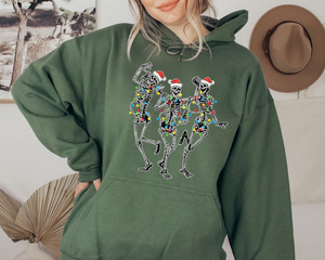 Skeleton Dancing Christmas Sweatshirt, Skeleton Dance Sweatshirt, Christmas Lights Sweatshirt, Skull Christmas Sweatshirt, Christmas Gift