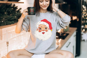 Retro Santa Claus Face Christmas Sweatshirts,Vintage Sweatshirt Christmas, Christmas Shirt,Christmas sweatshirt,Christmas Gift