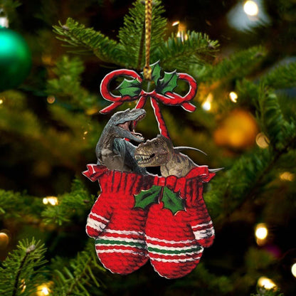 Dinosaurs Inside Your Gloves Christmas Holiday-Two Sided Ornament Christmas 2022 Ornament Gift - Best gifts your whole family