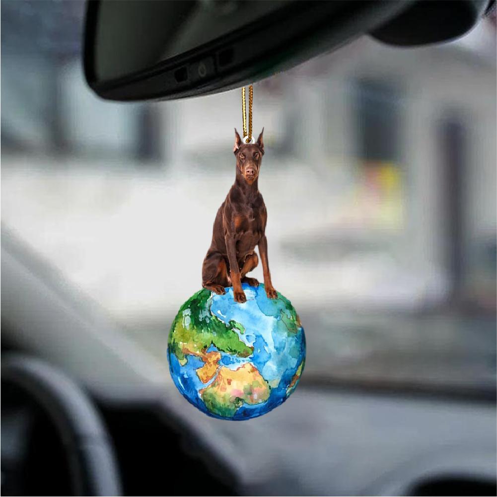 Doberman-Around My Dog-Two Sided Ornament - Best gifts your whole family