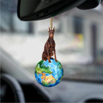 Doberman-Around My Dog-Two Sided Ornament - Best gifts your whole family