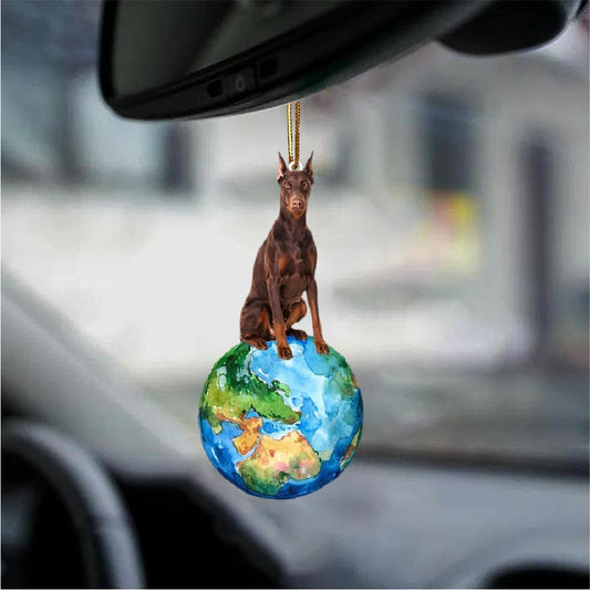 Doberman-Around My Dog-Two Sided Ornament - Best gifts your whole family