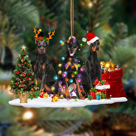 Doberman Pinscher-Christmas Dog Friends Hanging Ornament - Best gifts your whole family