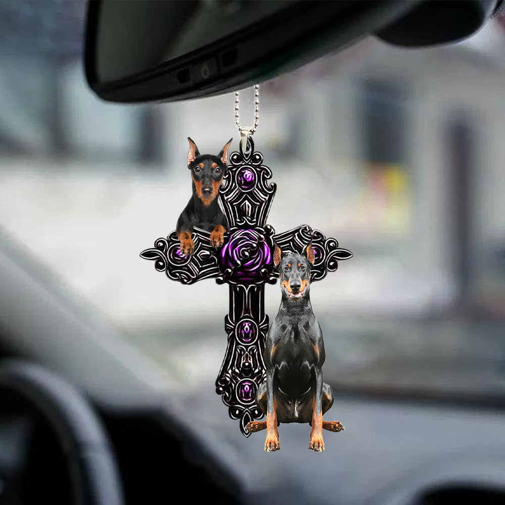 Doberman Pray For God Car Hanging Ornament Dog Pray For God Ornament Godmerc - Best gifts your whole family