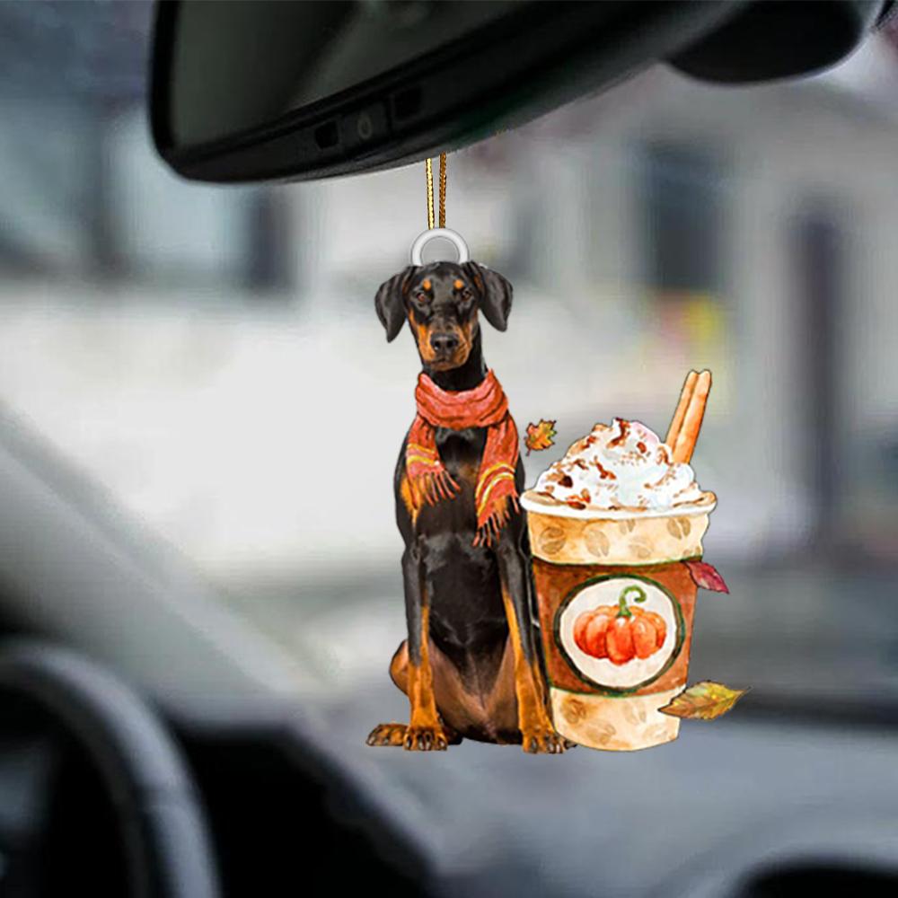 Doberman-Pumpkin Spice Kinda-Two Sided Ornament - Best gifts your whole family