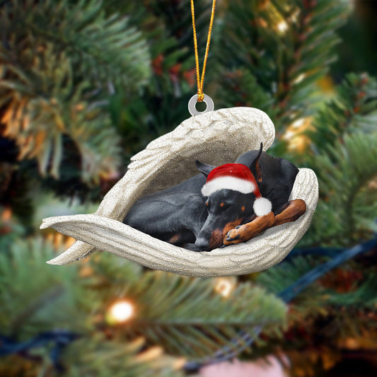 Doberman Sleeping Angel Christmas Ornament Dog Christmas Hanging Ornament - Best gifts your whole family