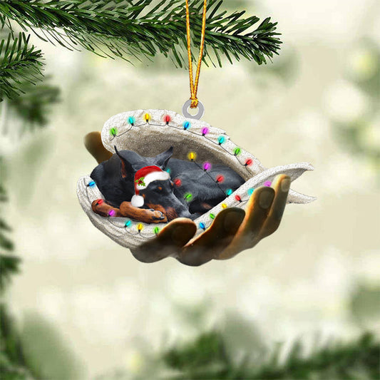 Doberman Sleeping Angel In God Hand Christmas Ornament Godmerch Ornament - Best gifts your whole family