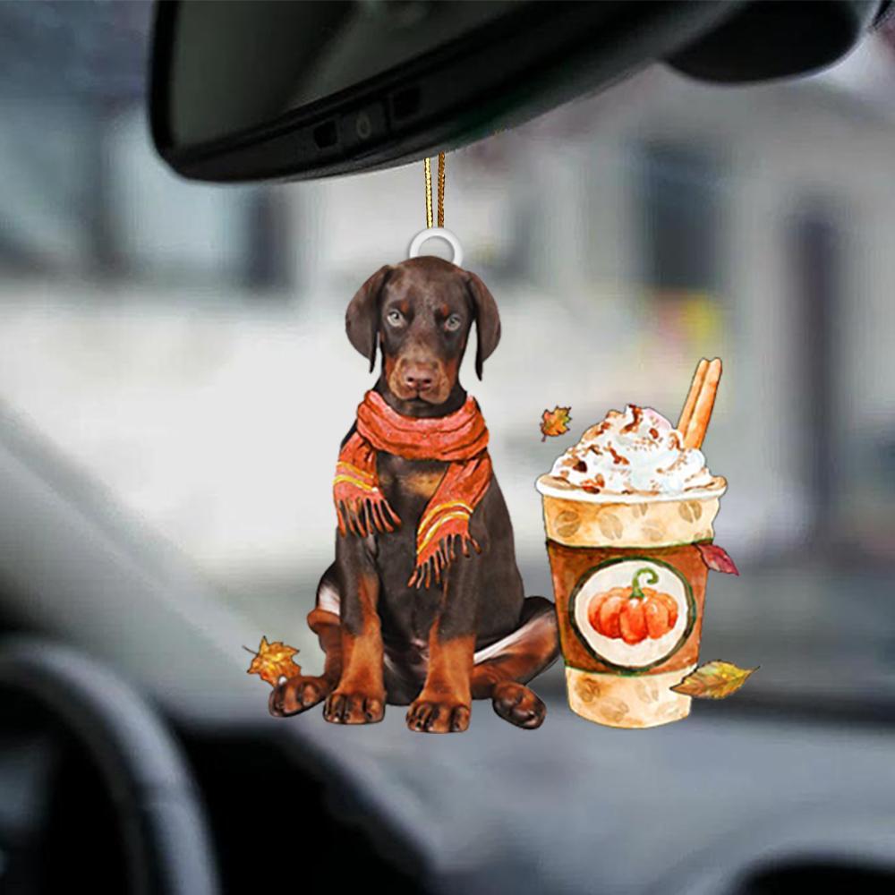 Doberman2-Pumpkin Spice Kinda-Two Sided Ornament - Best gifts your whole family
