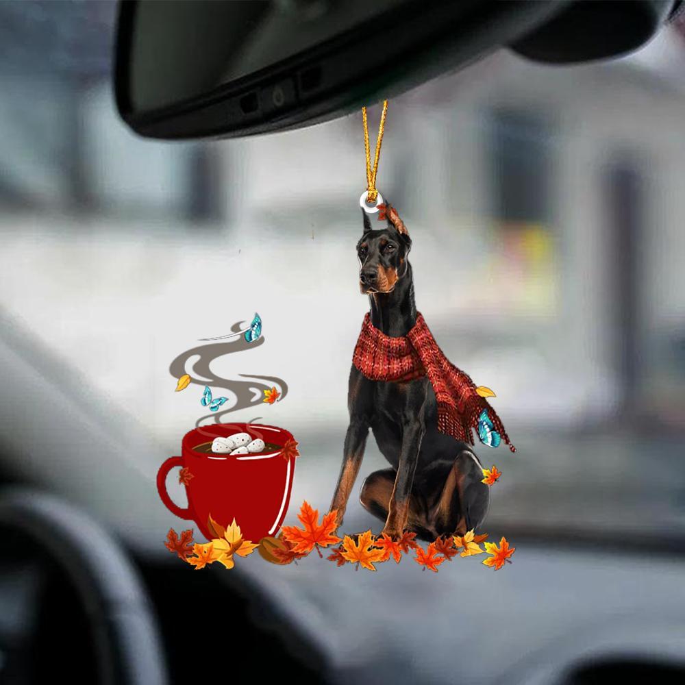 Dobermann 1-Fall Chocolate-Two Sided Ornament - Best gifts your whole family