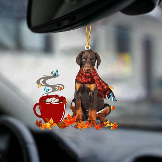 Dobermann-Fall Chocolate-Two Sided Ornament - Best gifts your whole family