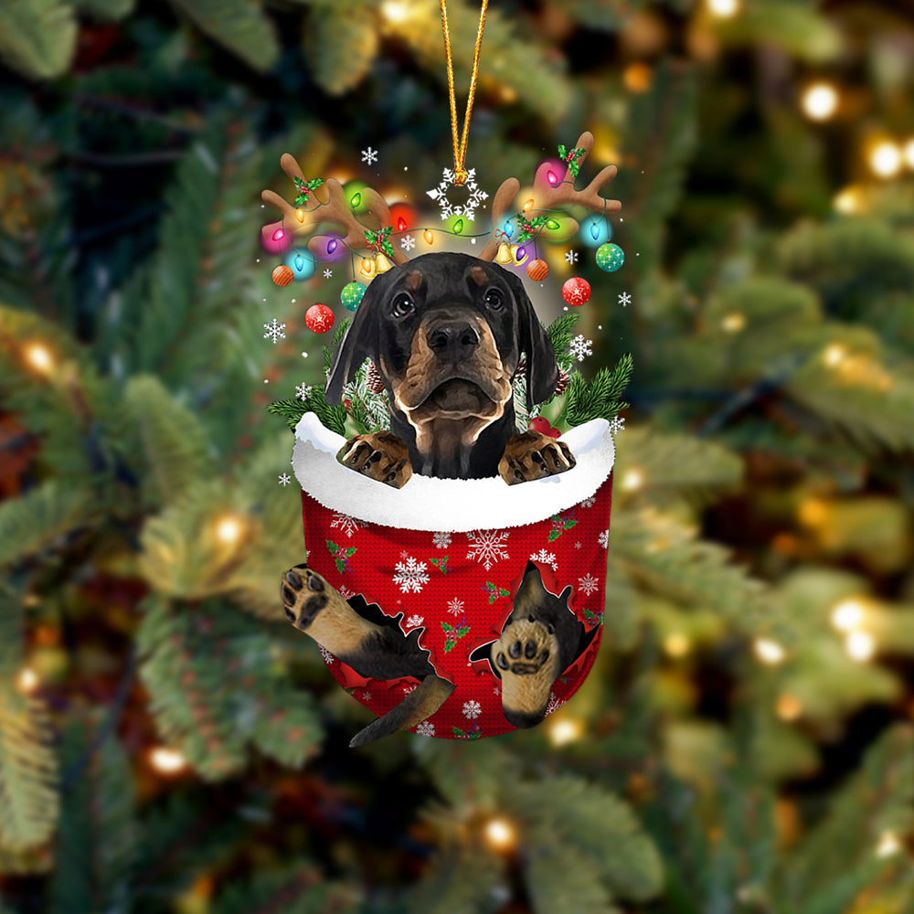 Dobermann Pinscher In Snow Pocket Christmas Ornament Flat Acrylic Dog Ornament - Best gifts your whole family