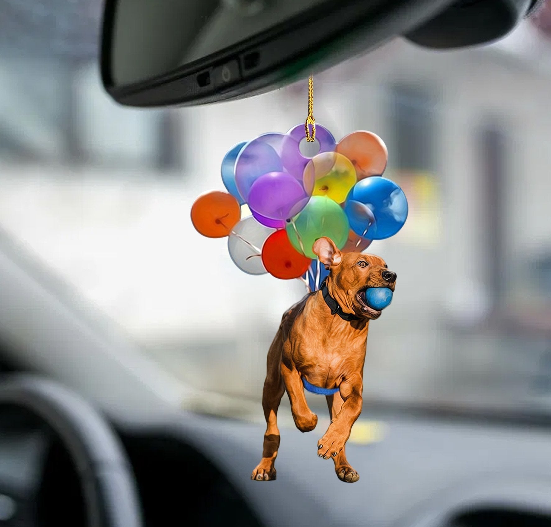 Dog Balloon Ornaments Rhodesian Ridgeback Fly With Bubbles Car Hanging Ornament Godmerc - Best gifts your whole family