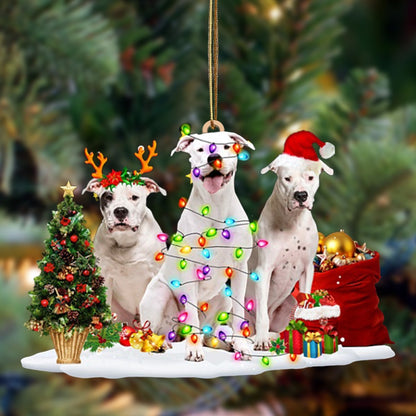 Dogo Argentino-Christmas Dog Friends Hanging Ornament - Best gifts your whole family