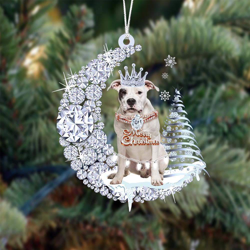 Dogo Argentino Diamond Moon Merry Christmas Ornament Christmas Decoration - Best gifts your whole family