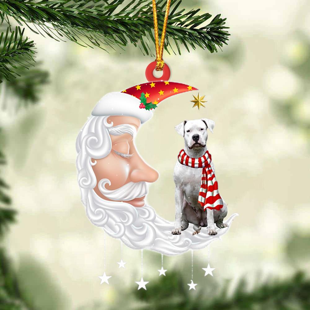 Dogo Argentino With Santa Christmas Ornament Dog Christmas Ornament - Best gifts your whole family