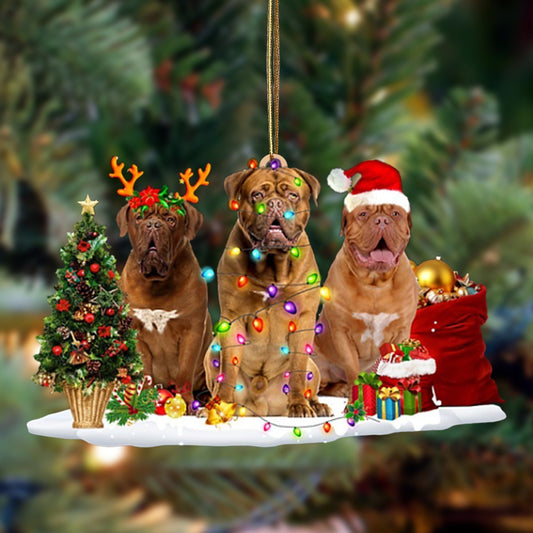 Dogue De Bordeaux-Christmas Dog Friends Hanging Ornament - Best gifts your whole family