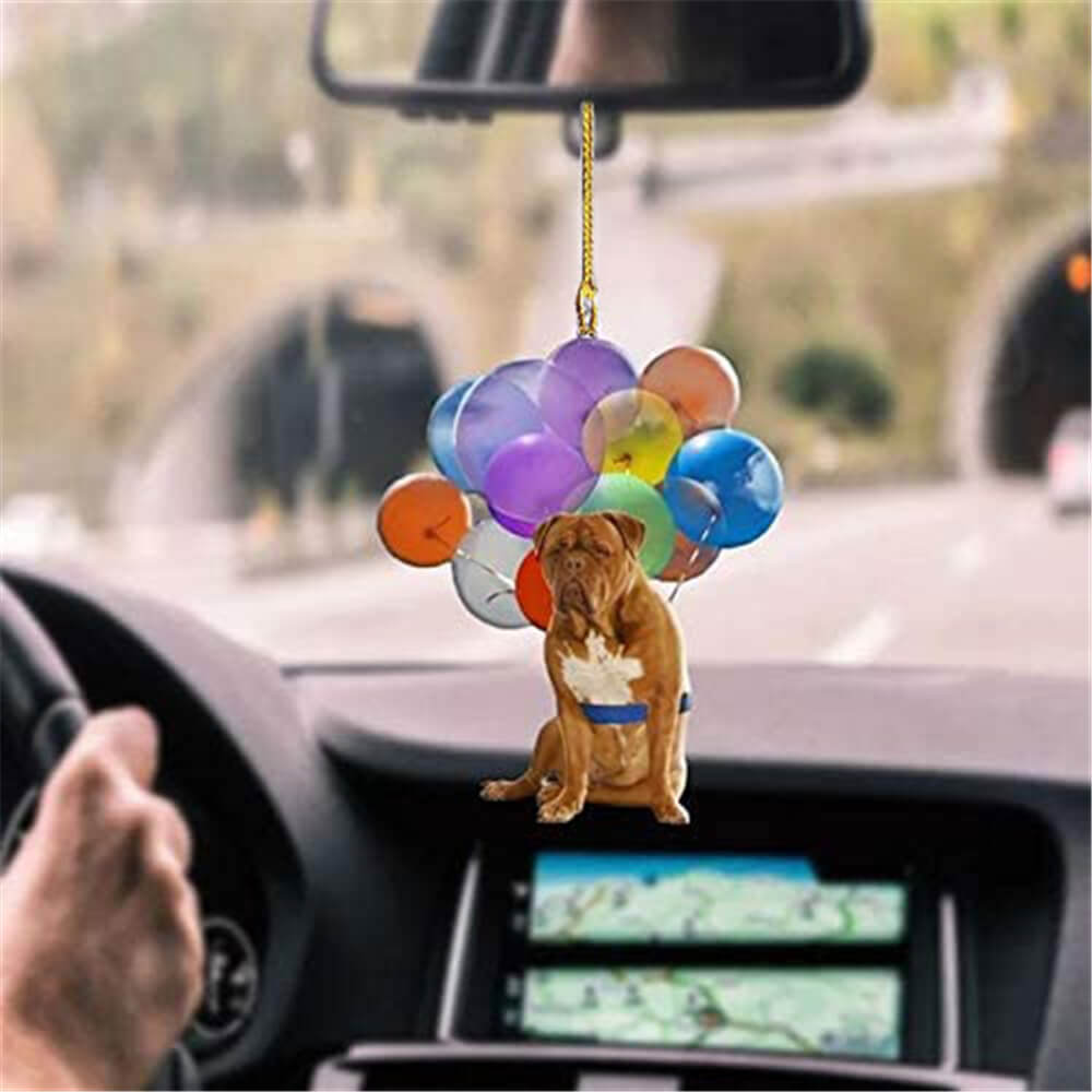 Dogue De Bordeaux Dog Fly With Bubbles Car Hanging Ornament Dog Ornament Godmerc - Best gifts your whole family