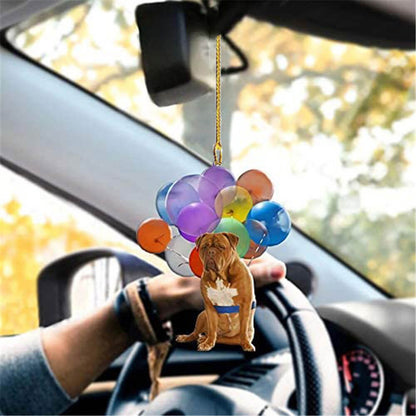 Dogue De Bordeaux Dog Fly With Bubbles Car Hanging Ornament Dog Ornament Godmerc - Best gifts your whole family