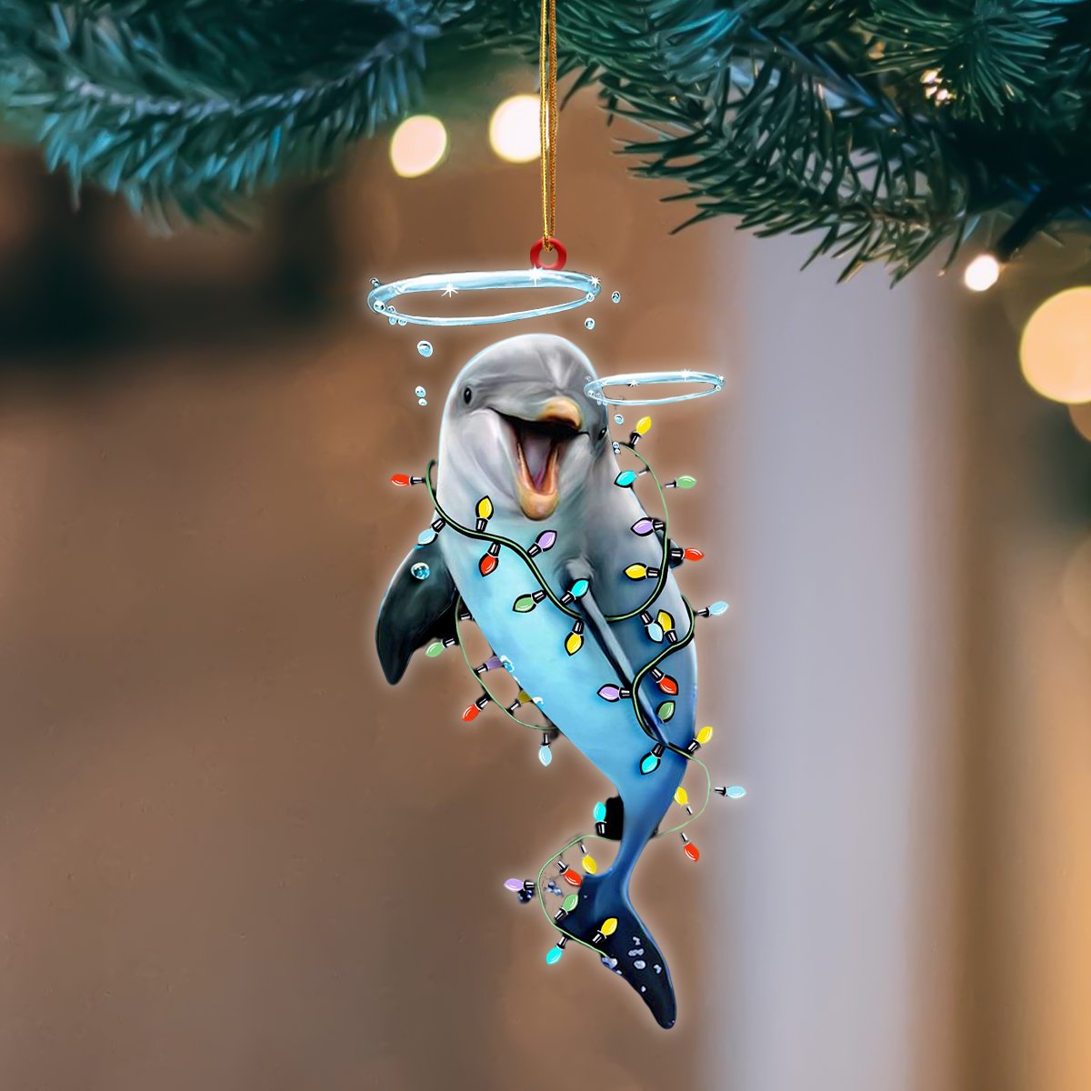 Dolphin Christmas Light Hanging Ornament, Animal Christmas Ornaments - Best gifts your whole family